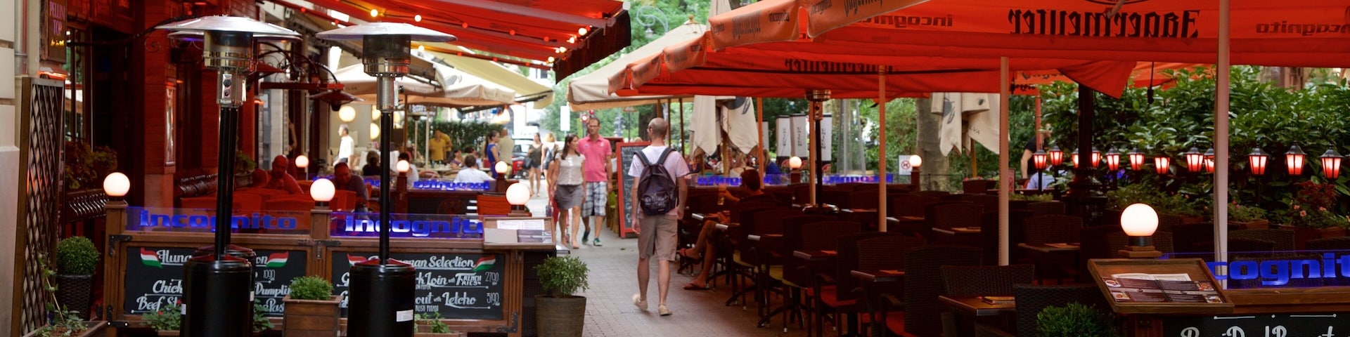 Plaza Franz Liszt ofreciendo mercados y señalización