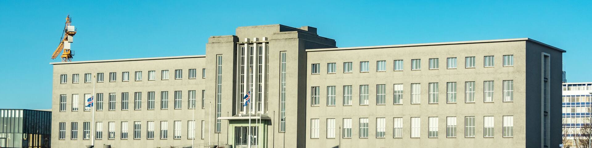 university building at Reykjavik harbor, Iceland