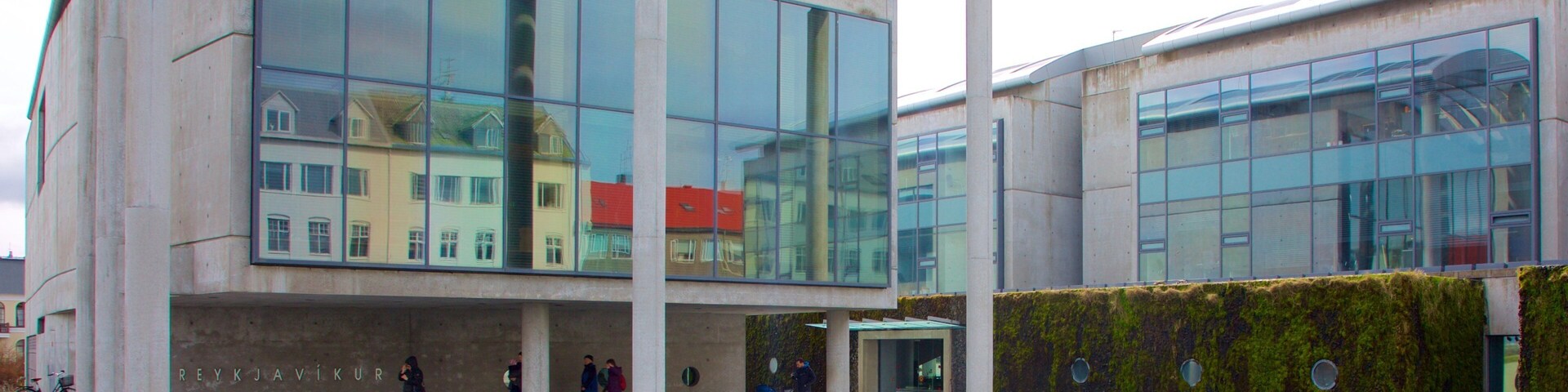 Reykjavik City Hall which includes street scenes and a pond