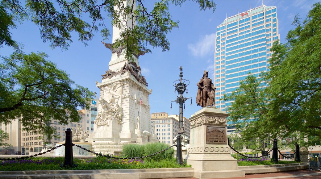 Soldiers and Sailors Monument featuring a garden, a monument and a city
