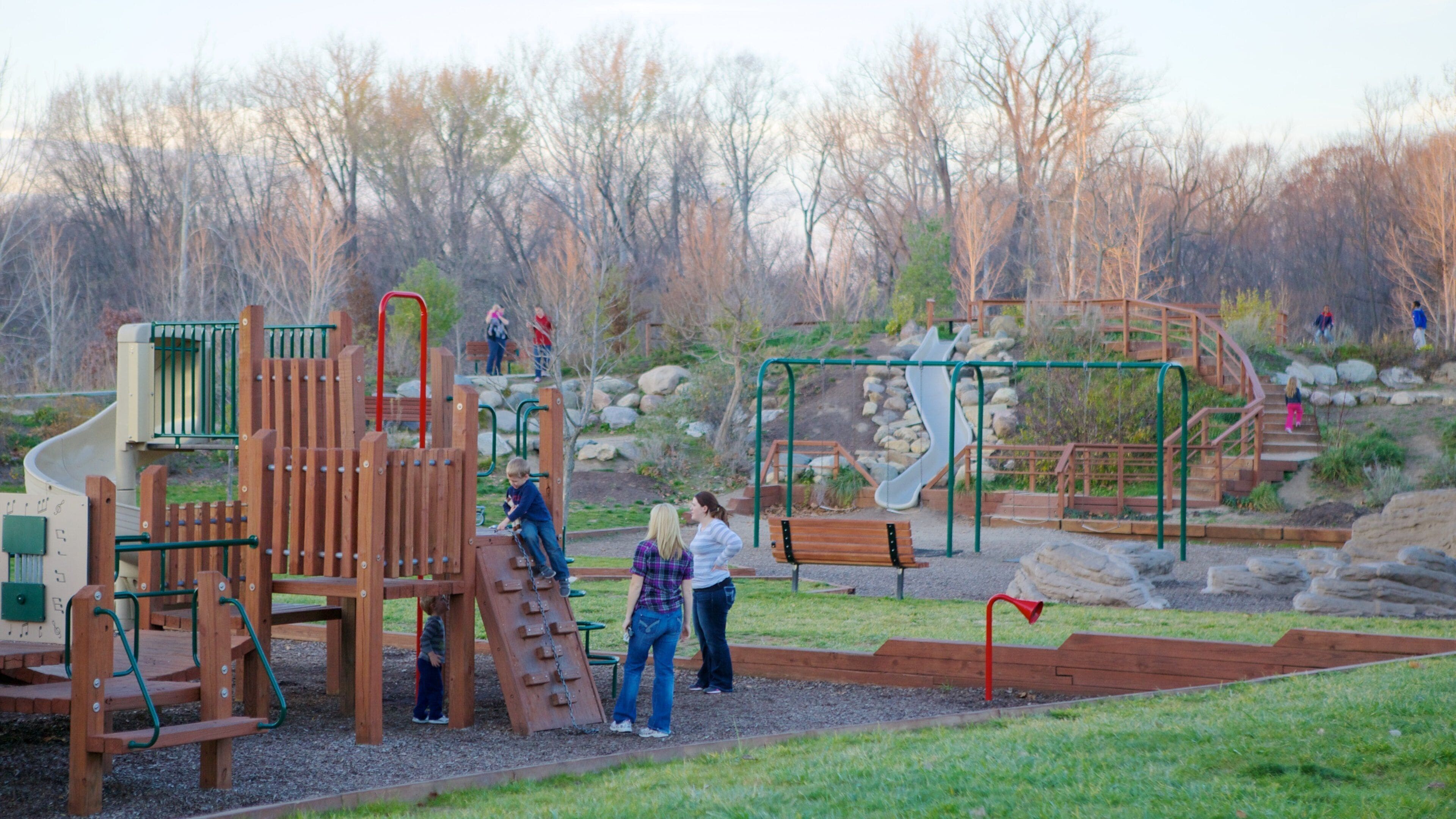 Fort Harrison State Park which includes a playground and a garden