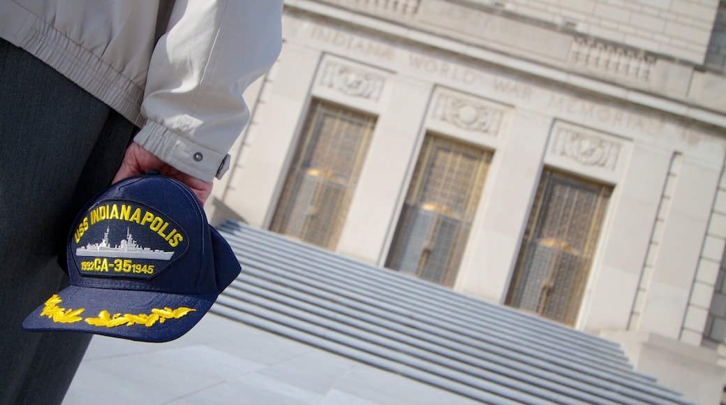 Indiana War Memorial featuring a memorial and signage