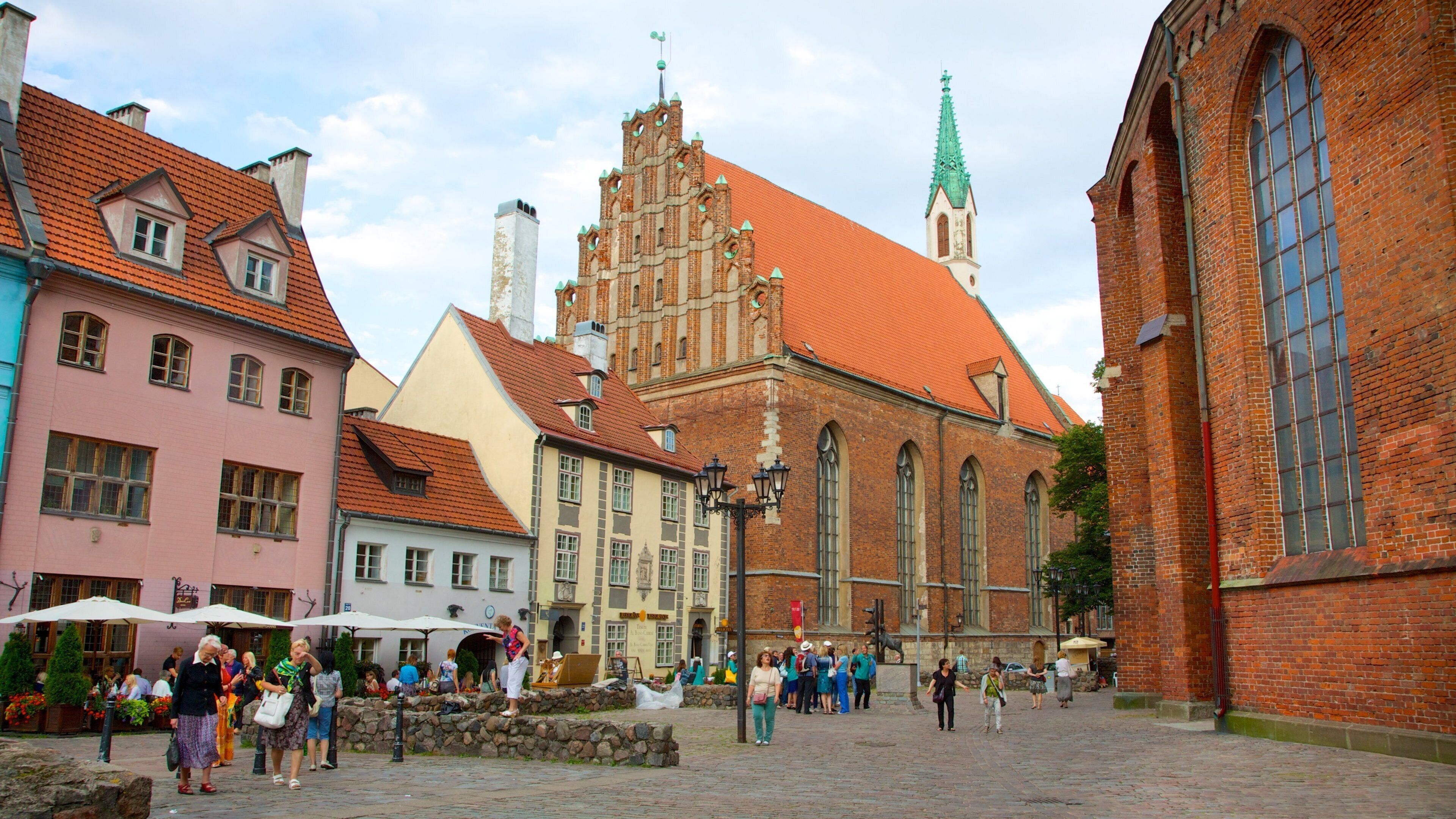House of the Blackheads featuring a square or plaza