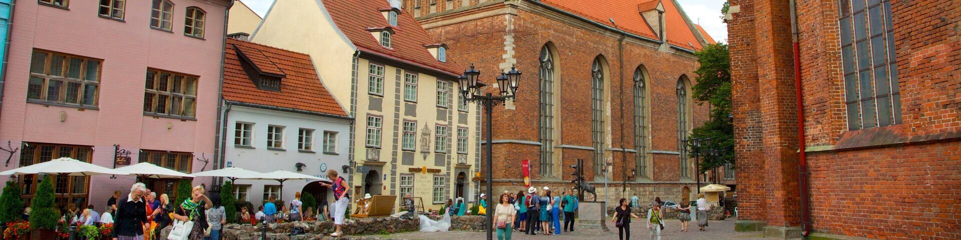 House of the Blackheads featuring a square or plaza
