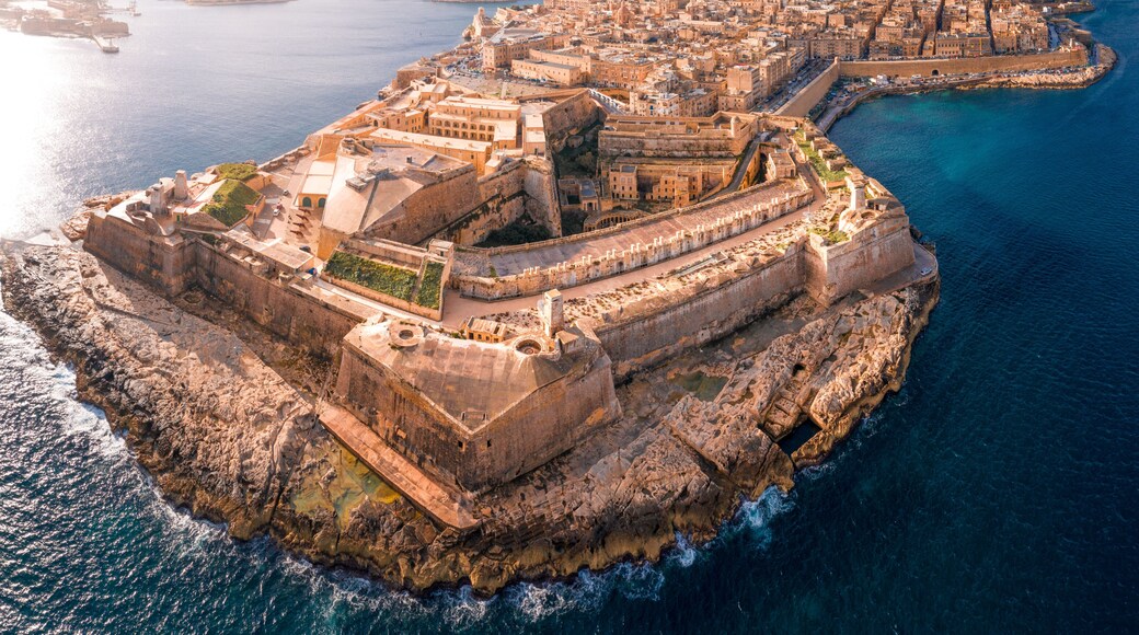 Fort St Elmo, Valletta, Malta, aerial view. Valletta is the southernmost capital of Europe