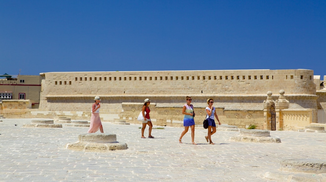 Fuerte San Elmo que incluye un parque o plaza y patrimonio de arquitectura y también un pequeño grupo de personas