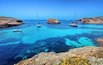 Blue lagoon in Malta on the island of Comino