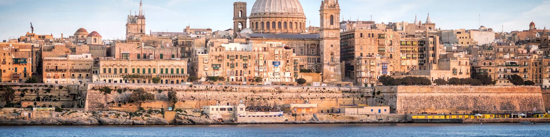 Valletta skyline with the St. Pauls Cathedral