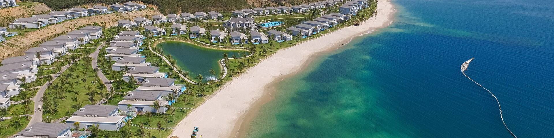 Five star Vinpearl resort view at Nha Trang by drone