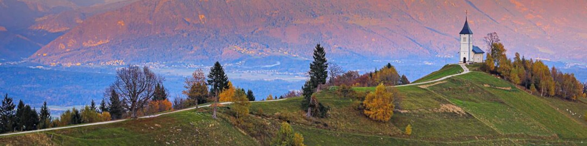 View of The Church Of St Primoz (Cerkev Svetega Primoža) with the fading sun catching the mountains behind.
Slovenia is an amazing place for breathtaking scenery and well worth a visit.
#Trovember