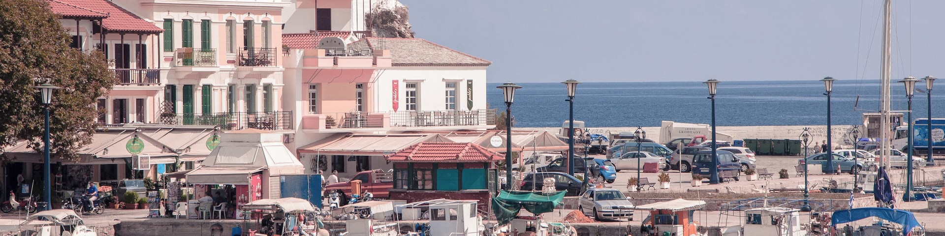 Skopelos (Greek: Σκόπελος) is a Greek island in the western Aegean Sea. Skopelos is one of several islands which comprise the Northern Sporades island group, which lies east of the Pelion peninsula on the mainland and north of the island of Euboea. It is part of the Thessaly region.
