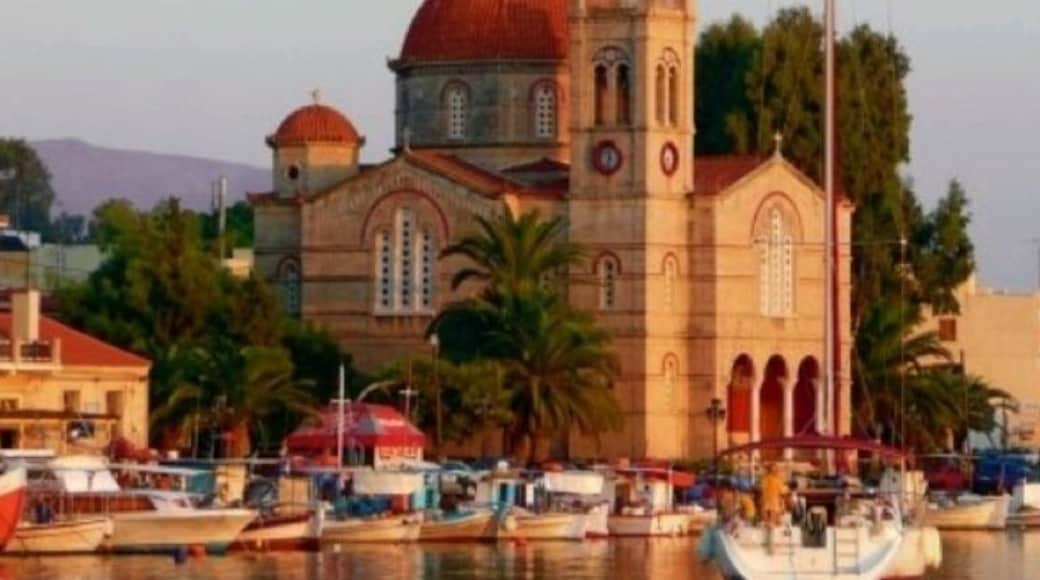 The harbour in Aegina. An island 87 square km in size and 27 km from Athens.