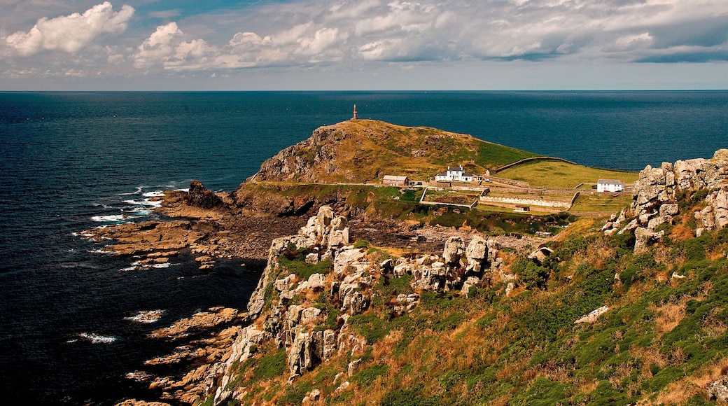 Cape Cornwall from Carn Gloose. The title of 'Cape' came about because it was originally thought that the Atlantic and the English Channel met here. They do not, so it technically is not a true cape!