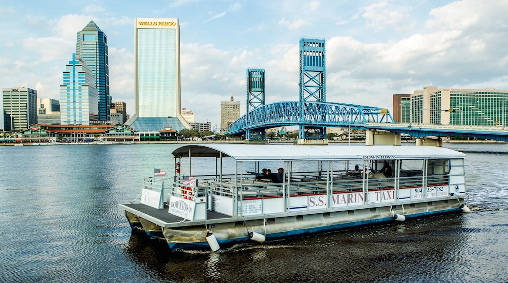 Downtown Jacksonville featuring a bridge, a river or creek and a city