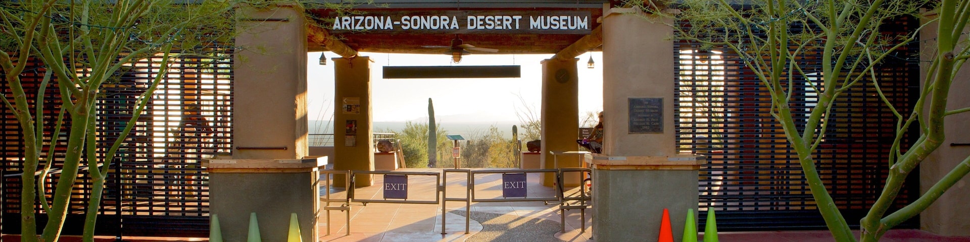 Arizona-Sonora Desert Museum featuring desert views and signage