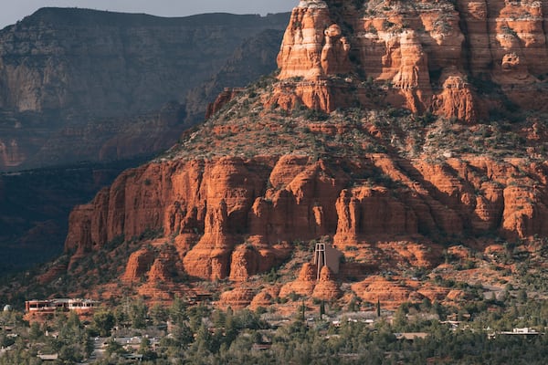 Chapel of the Holy Cross which includes a gorge or canyon