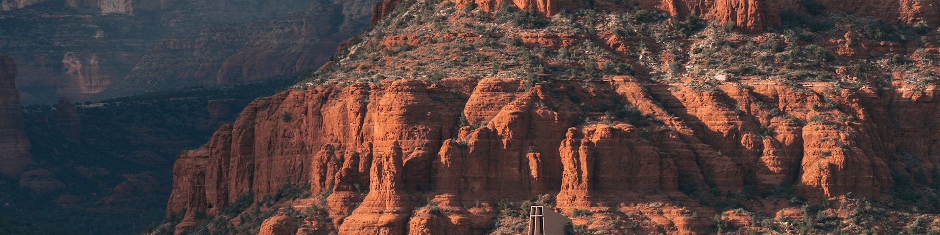Chapel of the Holy Cross which includes a gorge or canyon