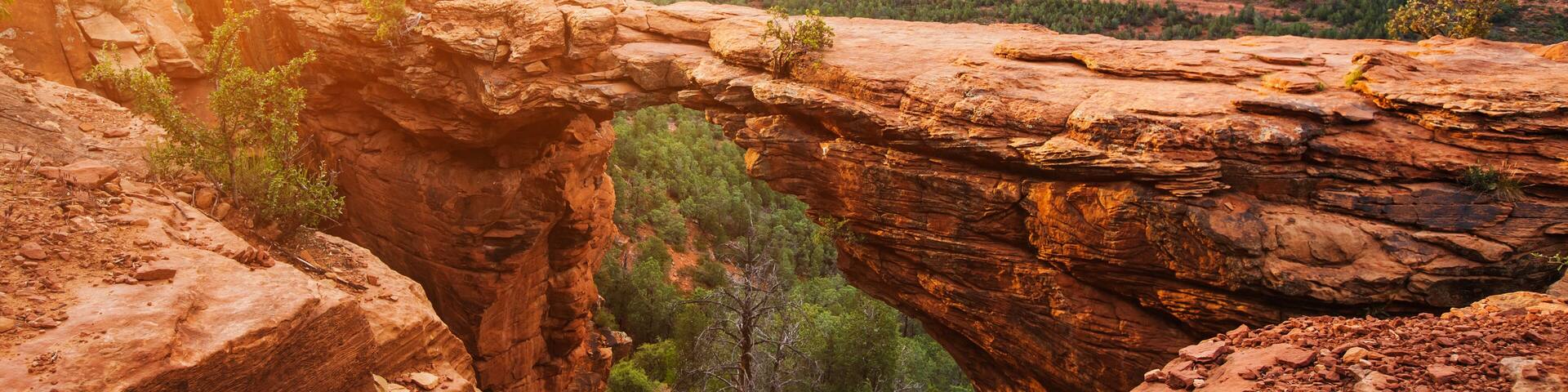 Travel in Devil's Bridge Trail, scenic view panoramic landscape, Sedona, Arizona, USA