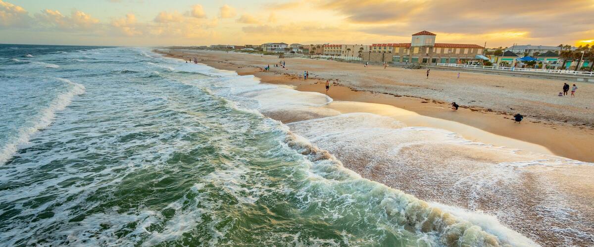 St. Augustine Beach showing landscape views, general coastal views and a beach