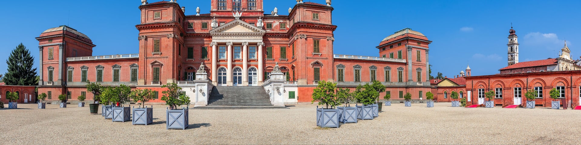 Racconigi castle panoramic view.