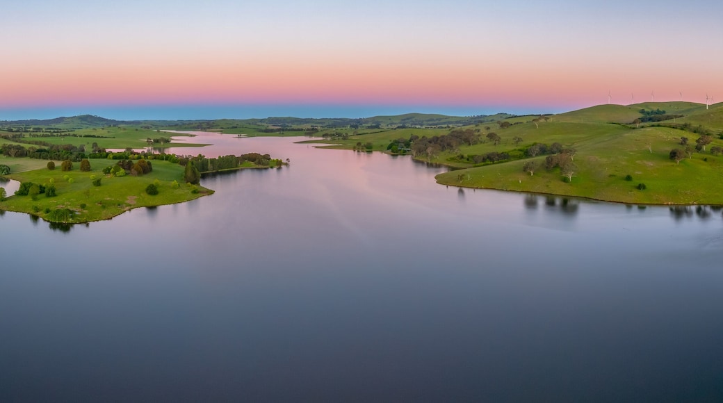 Panorama Pink Sunset Over Carcoar Dam