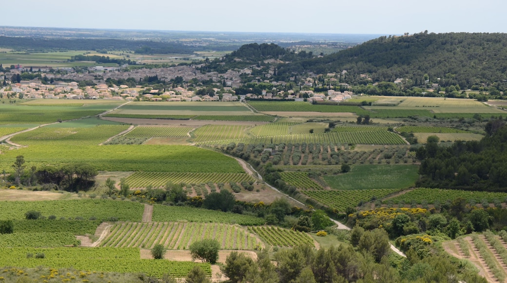Panorama in South direction at Calvisson and its hills West of it