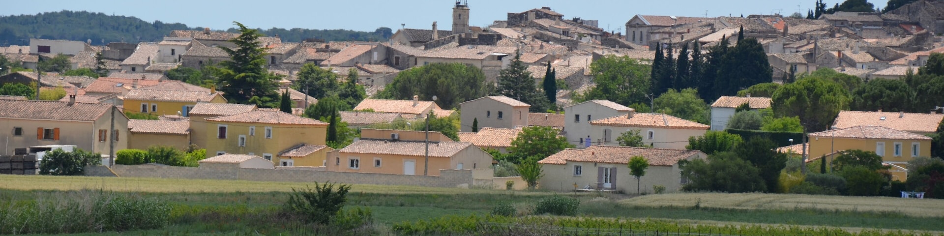 The lovely village Calvisson inmidst the vineyards