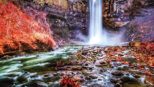 Taughannock Falls State Park is a 750-acre state park located in the Town of Ulysses in Tompkins County, New York in the United States. The park is northwest of Ithaca near Trumansburg. Winter view.