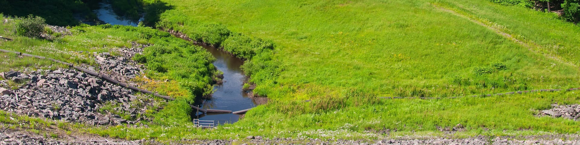 east branch naugatuck river dam and flood control landscape