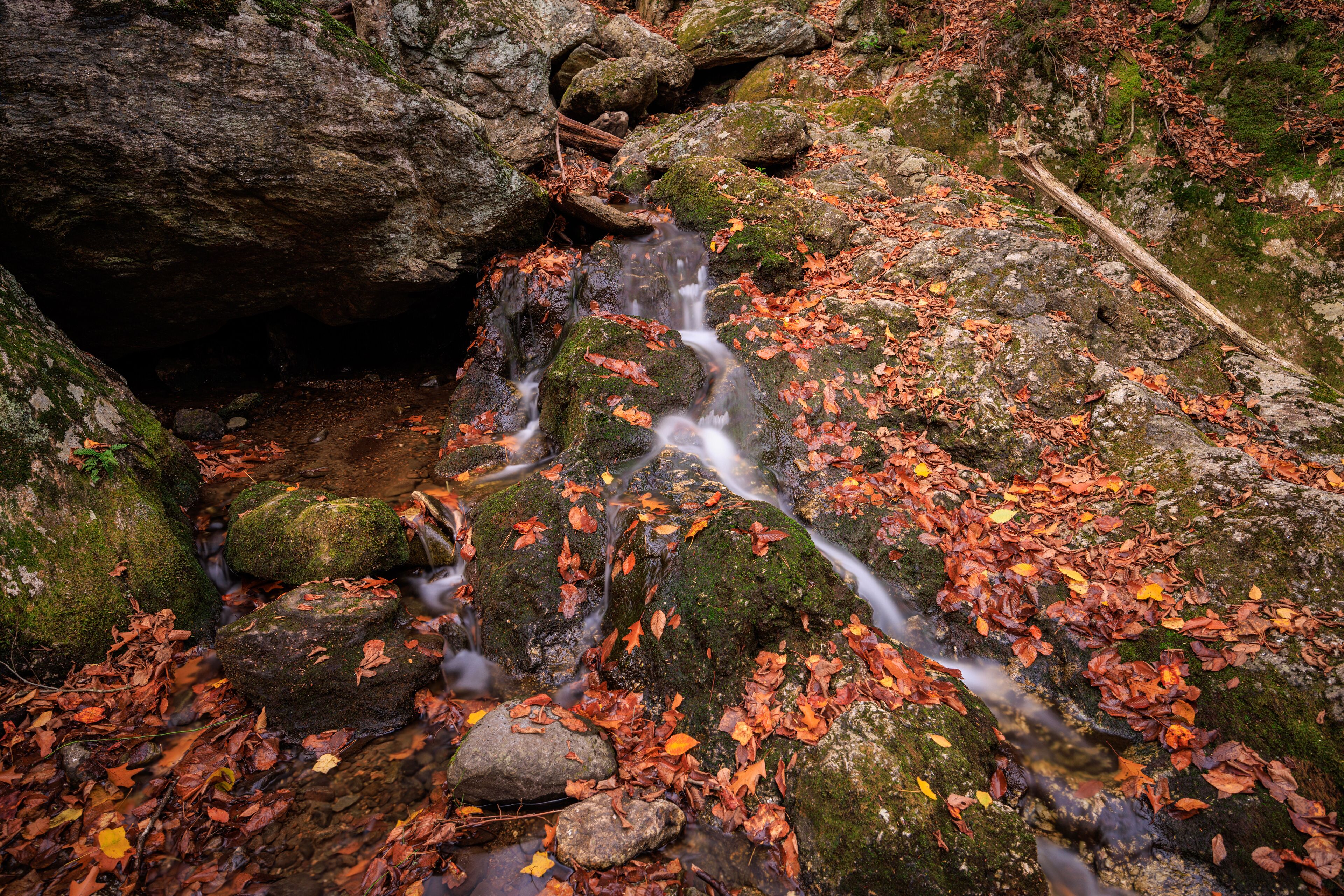 waterfall in autumn