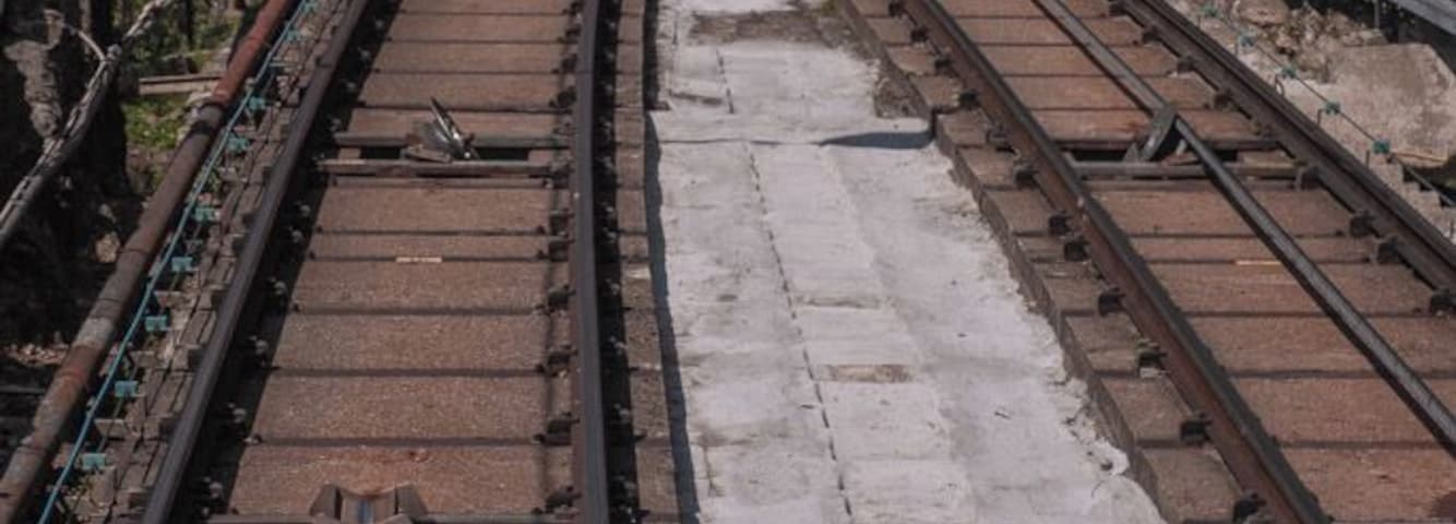 The cross over point half way through the journey to the top. The Como–Brunate funicular is a funicular railway that connects the city of Como with the village of Brunate in Lombardy, Italy. The line has operated since 1894, and is used by both tourists and local residents.