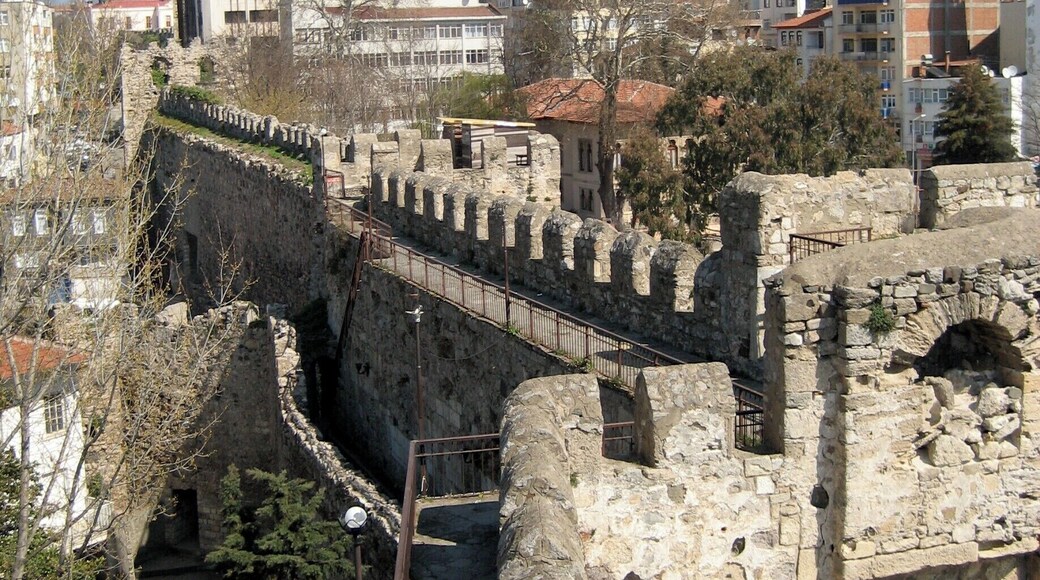 City walls of Sinop. It was pleasant to take a walk around them so long as the weather is nice. I can recommend a trip along the Black Sea coast in Turkey. You will see wonderful crumbly history and real village life. Stop for fish meals at the seaside towns of Unye or Ordu, but give Samsun a miss. The laned highway just takes you on through just like in all the big towns these days.