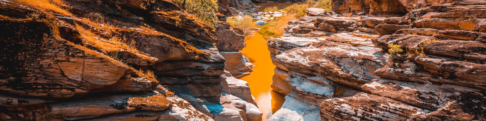 Tasyaran canyon, which attracts attention with its rock shapes similar to Antelope canyon in Arizona, offers a magnificent view to its visitors in Usak, Turkey