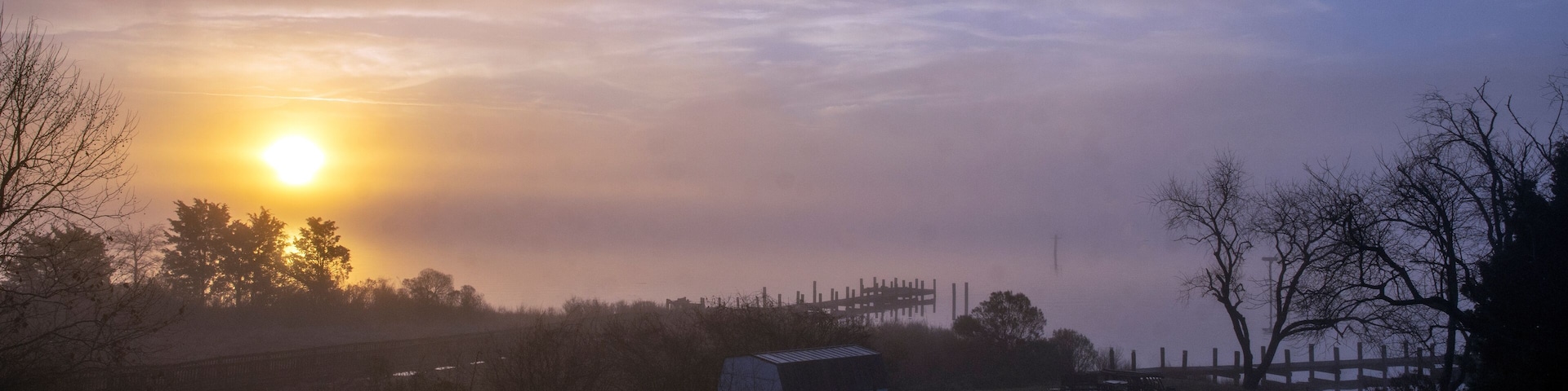 Early morning fog over Breton Bay, Leonardtown, Maryland, December 2018.