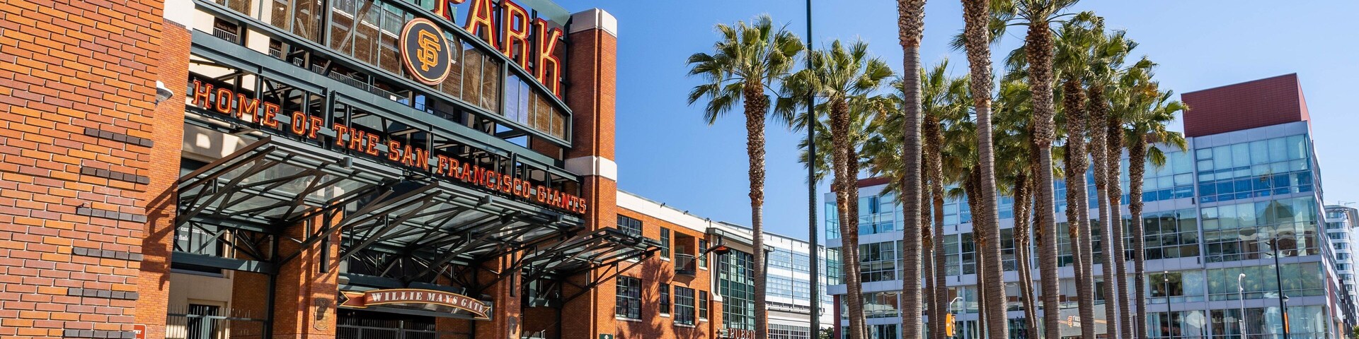 Oracle Park featuring signage