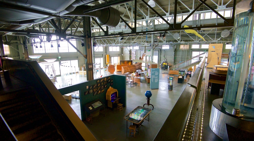 Exploratorium which includes industrial elements and interior views