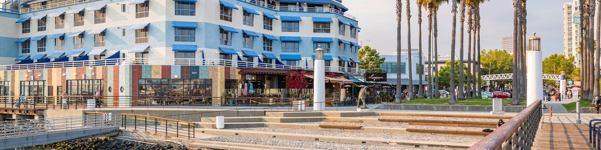 Jack London Square which includes a bay or harbor