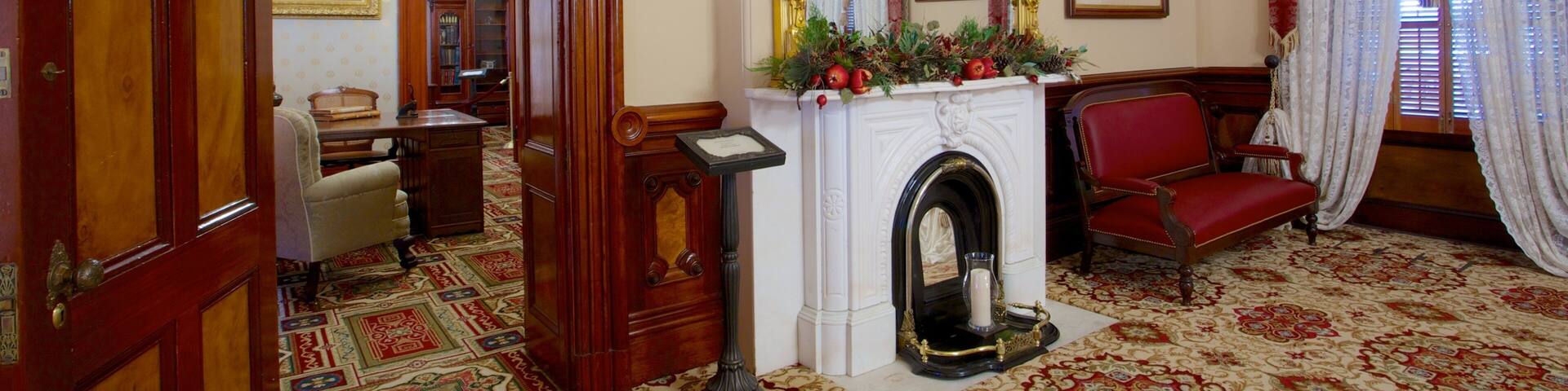 Leland Stanford Mansion State Historic Park showing interior views