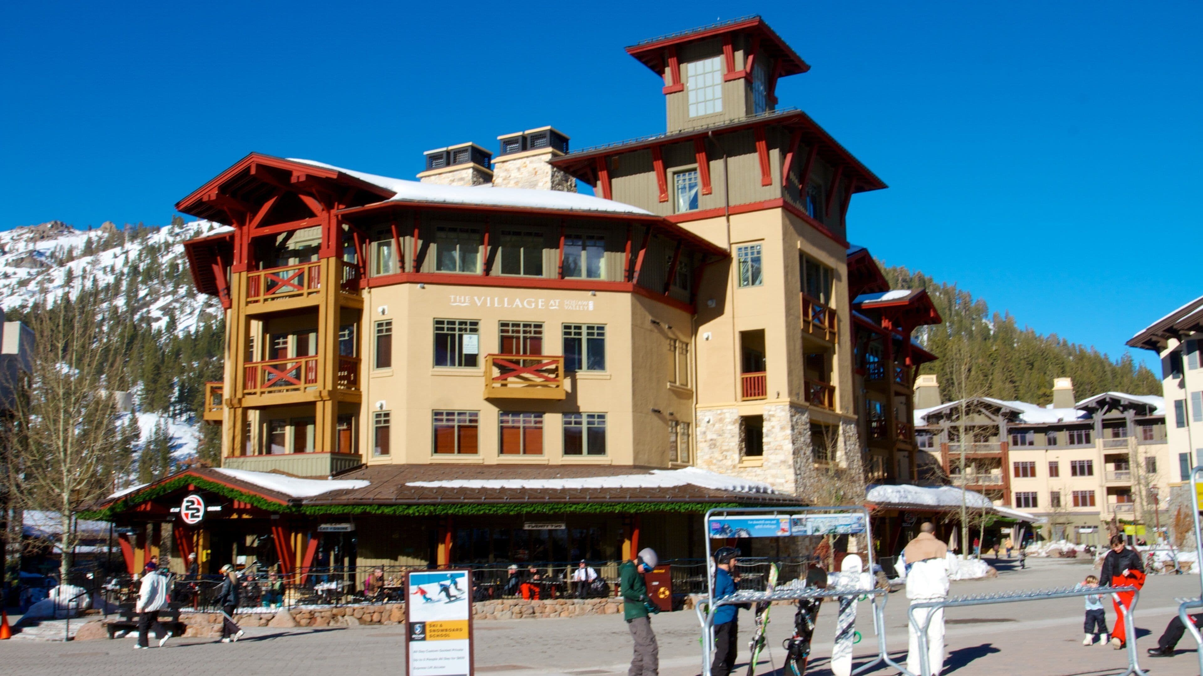 Squaw Valley Resort featuring street scenes, a luxury hotel or resort and snow