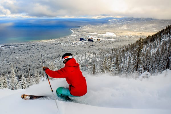 Heavenly Ski Resort which includes a lake or waterhole, snow skiing and landscape views