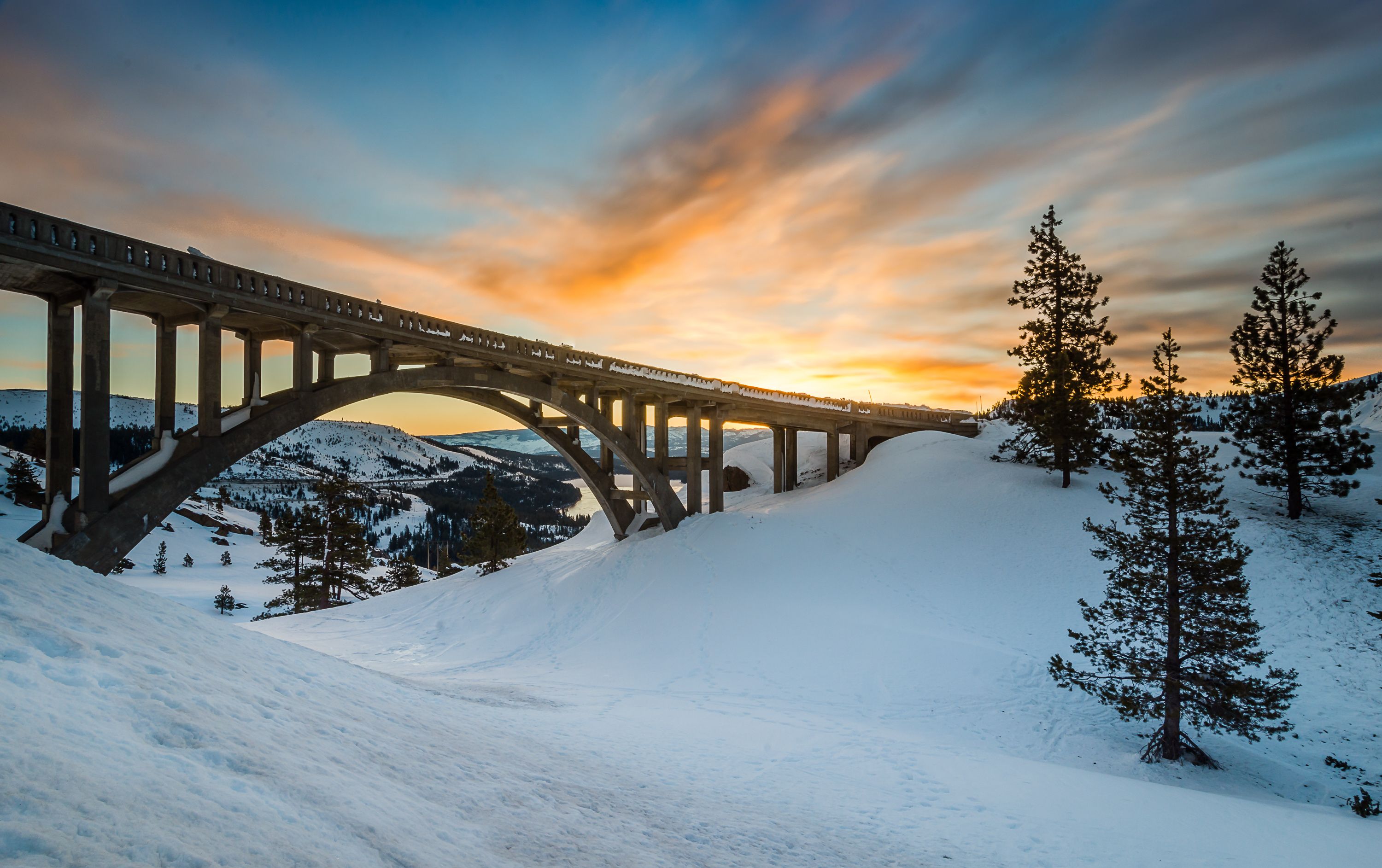 Sunrise over Donner Summit Bridge