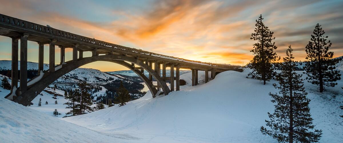 Sunrise over Donner Summit Bridge