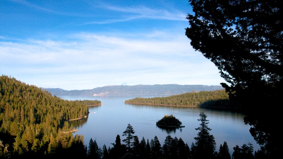 Emerald Bay State Park which includes landscape views, forests and general coastal views