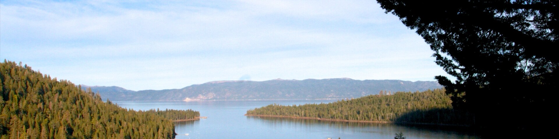 Emerald Bay State Park which includes landscape views, forests and general coastal views