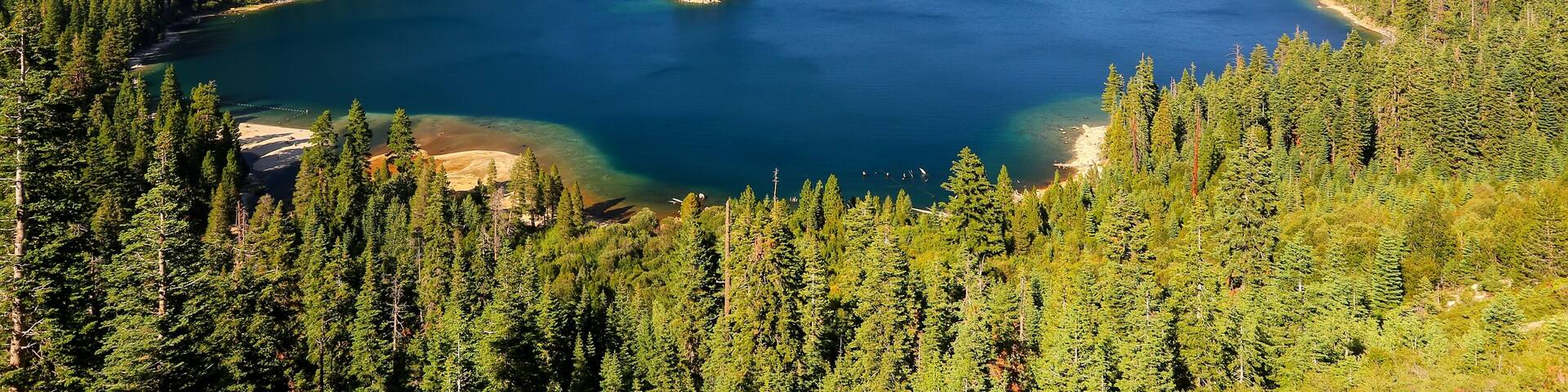 Emerald Bay at Lake Tahoe with Fannette Island, California, USA