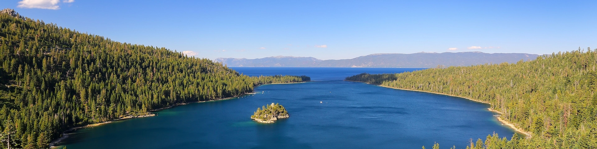 Emerald Bay at Lake Tahoe with Fannette Island, California, USA