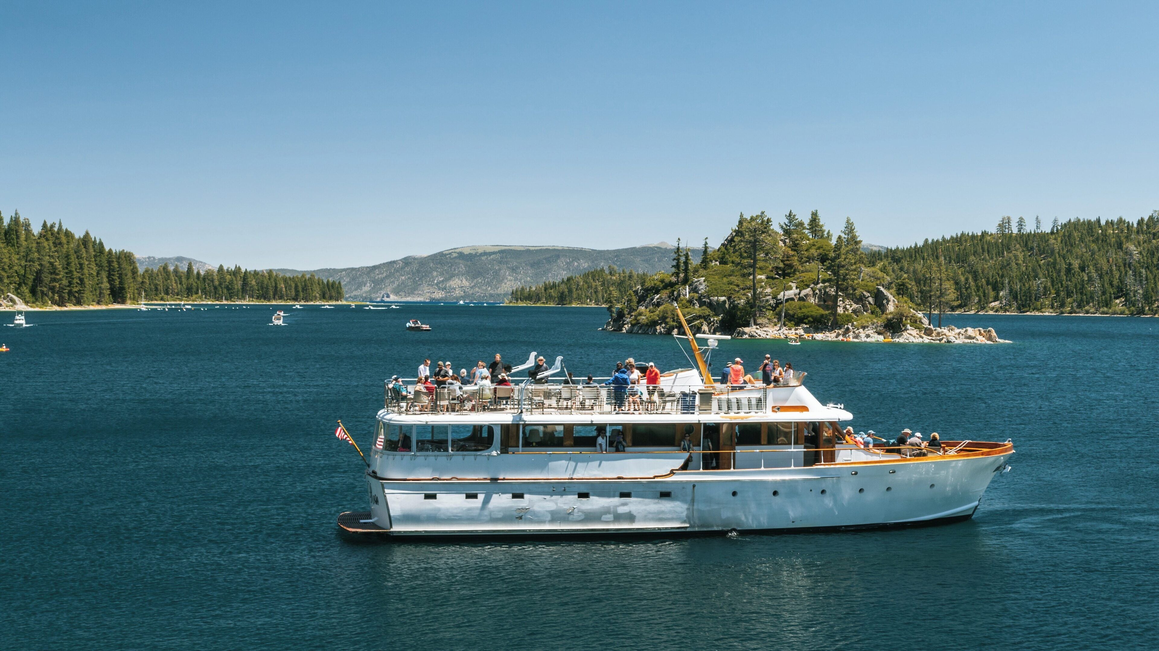 Explore Emerald Bay State Park in Tahoe City, California with boat tours and stunning lake views in the summer sunshine