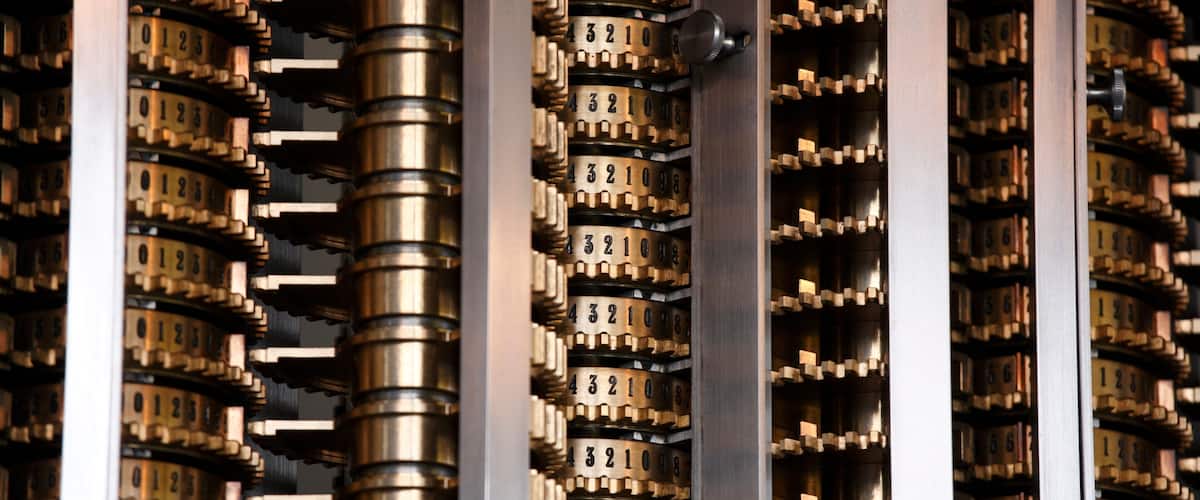 Close-up view of the Difference Engine