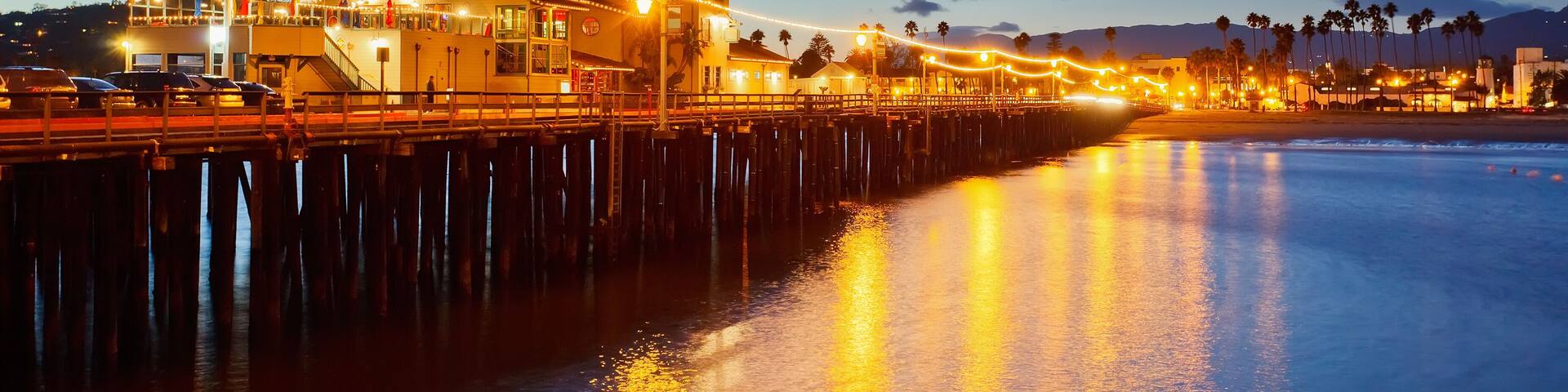 Pier in Santa Barbara at night