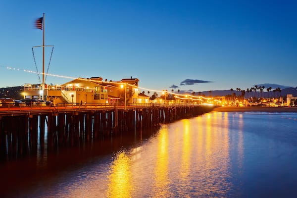 Pier in Santa Barbara at night